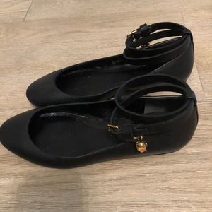 Alexander McQueen Ankle-Strap Ballet Flat black